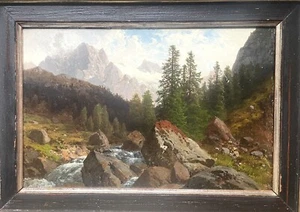 Gemälde Josef Schoyerer 1844-1923 Gebirgsfluss München - Bild 1 von 5