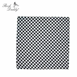 CHECKERBOARD BANDANA pañuelo para el cuello blanco y negro a cuadros - Imagen 1 de 1