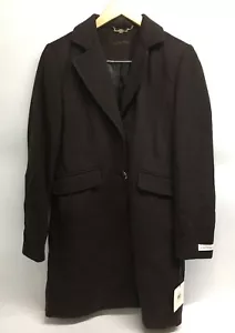 Calvin Klein Jacket Womens Button Front Single Size 4 Long Sleeve Coat Black - Picture 1 of 3