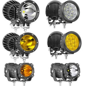 LED Round Driving Fog Lights Offroad Driving Spot Lights 2Pcs 2.6" 3.5" 4"Inch - Picture 1 of 74