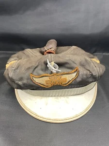 VTG ORIGINAL 1940’s-1950’s HARLEY DAVIDSON CAPTAINS WHITE VISOR BILL RIDING HAT - Picture 1 of 7