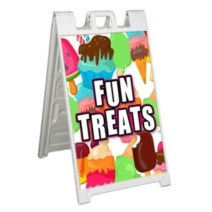 FUN TREATS Signicade 24x36 Aframe Bürgersteig Schild Banner Aufkleber ESSEN DESSERT - Bild 1 von 9