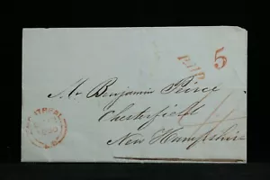 Kanada: Montreal 1850 stempellose grenzüberschreitende Abdeckung nach Chesterfield, NH - Bild 1 von 3