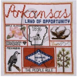 Arkansas Sampler Kreuzstichkarte 1983 Betty Shelton, Creative Andenken - Bild 1 von 3