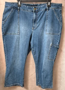 d. jeans Women's Cropped Denim Jeans - Patch Pockets/Cargo Pocket-Size 20W- EUC - Bild 1 von 8