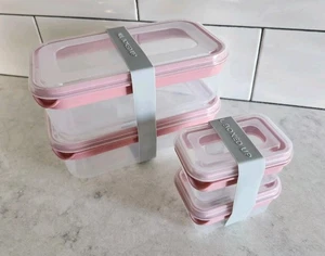 Set contenitori pranzo Eco One tutti confezionati Bento rosa chiaro (per borsa/borsa) - Foto 1 di 15
