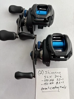 (2) Shimano SLX Dc Casting Reels Casting Fishing Reels 7.2-1 & 8.2-1 Great Shape - Image 1 of 4