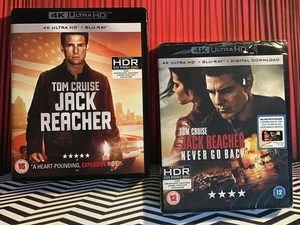 JACK REACHER + JACK REACHER: NEVER GO BACK (4K UHD Blu-ray x2) TOM CRUISE - Picture 1 of 9
