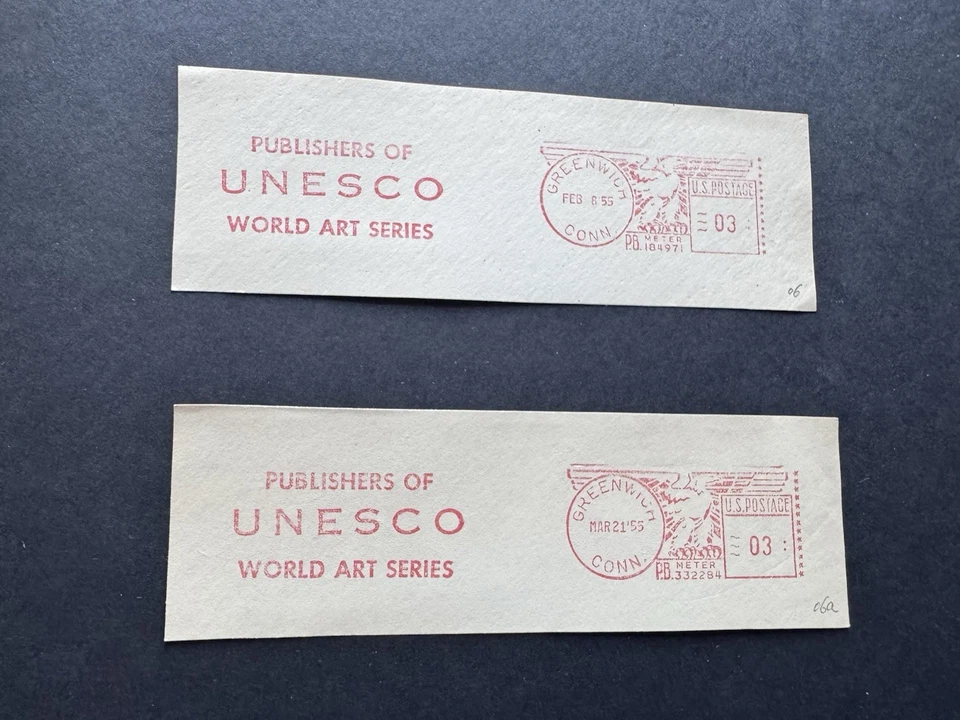US 1955 United Nations Thematic Meter Cut-Piece (06) +UNESCO World Art Series X2 - Image 1 of 1