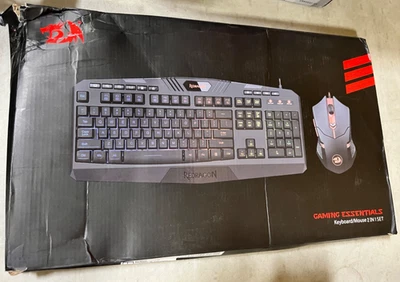 Redragon Wired Gaming Essentials Keyboard/Mouse 2 In 1 Set - Black - Image 1 of 3
