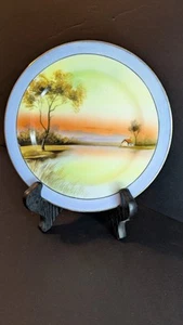 Noritake  Gold Rimmed Hand Painted  Tree In The Meadow Four Inch Plate Japanese - Picture 1 of 2