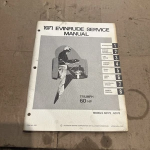 1971 Evinrude Triumph 60 HP Models 60172 60173 Outboard Service Manual P/N 4752 - Foto 1 di 3