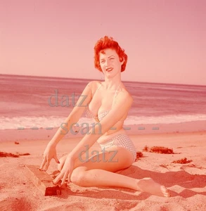 60er Jahre Vogel Transparency - sexy rothaariges Pinup Girl im Bikini - Cheesecake V309304 - Bild 1 von 1