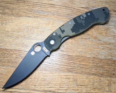 Spyderco Military Camo, C36GPCMOBK, S30V Black Blade & Camo Scales, Liner Lock  - Image 1 of 4