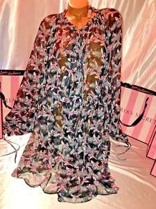 Victoria's Secret transparenter Morgenmantel Rüschen vorne M/L - Bild 1 von 3