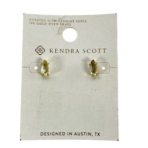 Kendra Scott Ohrstecker Damen irisierende Muschel Marquise 14K Gold über Messing - Bild 1 von 4
