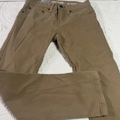 Pantalones caqui Signature By Levi Strauss & Co para hombre talla 26 ajustados elásticos Foto 1 de 4
