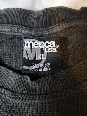 Mecca USA Men's Long Sleeve Thermal Shirt, Black, Xl, Vintage - Image 1 of 4
