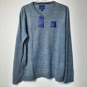 Apt. 9 Slim-Fit Merino Blend V-Neck Sweater Mens Size XL, Soft Blue L/S - NEW - Picture 1 of 9