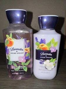 Nuovo Bath & Body Works LAVANDA & PRIMAVERA ALBICOCCA gel doccia lavaggio corpo e lozione - Foto 1 di 3