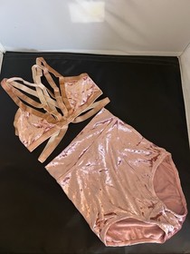 For Love & Lemons Skivvies Dusty Rose Velvet Bra And Brief Set Sz Xtra Small
