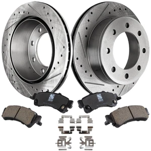 Rear Brake Disc Rotors and Pads Kit for Chevy GMC Sierra 1500 Truck Silverado 04 - Picture 1 of 15