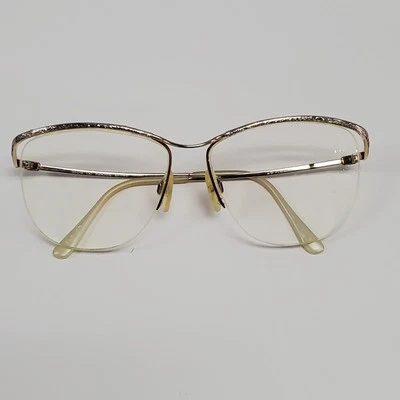Marco de gafas Flexon vintage brillante medio borde dorado 55 16 130 flexible Foto 1 de 4