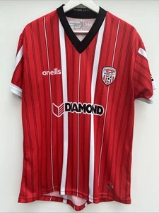 Derry City 2022/23 home football shirt O'Neills Red Short Sleeve Mens Large L - Picture 1 of 10