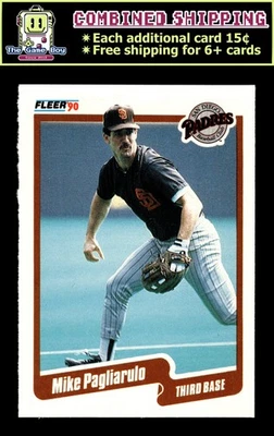 1990 Fleer #163 Mike Pagliarulo - San Diego Padres - Image 1 of 2