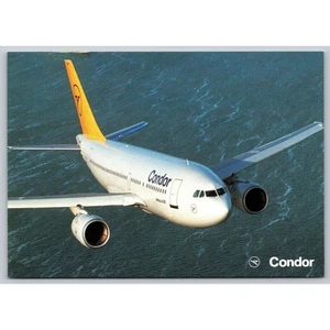 Condor Airbus A 310 - 200 Jet Plane In-Flight Airline Issue Postcard - Picture 1 of 2