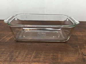 Pyrex Clear Glass Green Tint Loaf Pan 213-R- 1.5QT /1.5L Made In USA - Picture 1 of 7