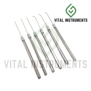 Instrumento de acero inoxidable de disección de 6" rectos y doblados con aguja de mandril - Imagen 1 de 3