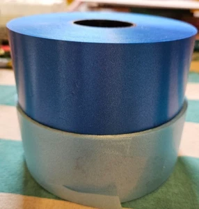 2 Rolls of 2" 50mm Wide BLUE Poly Ribbon Wedding Florist Gift Craft Decorations - Picture 1 of 2