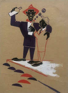 Attributed to:-BERRY HORTON-Chicago Illustrator/ARTIST - Picture 1 of 3