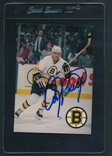 1989/90 Boston Bruins Sports Action #25 Andy Brickley Signed Auto *C6646
