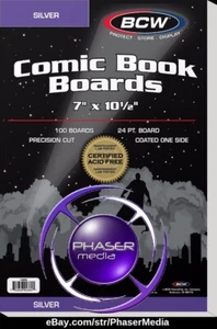 BCW Silver Comic Book Boards 7" x 10,5" (50 EINZELTAFELN) Säurefrei 1-BBSIL - Bild 1 von 2