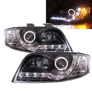Fits AUDI A6 A6/S6 C5 4B MK2 2002-2004  4D/5D Angel-Eye Headlight BK LHD - Picture 1 of 7