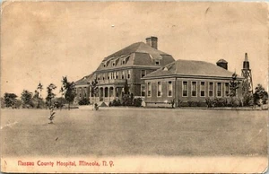 MINEOLA LONG ISLAND NEW YORK NASSAU COUNTY HOSPITAL OLD 1912 POSTCARD VIEW - Picture 1 of 2