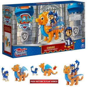 Paw Patrol Rescue Knights Chase Dragon Draco Set of 2 toy figures Flapping Wings - Picture 1 of 7