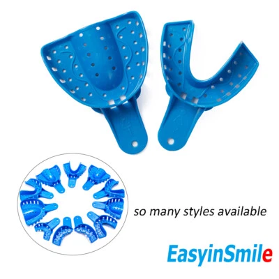 Bandeja de impresión dental de plástico perforado 12 piezas S/M/L/XL/parte superior inferior anterior Foto 1 de 4