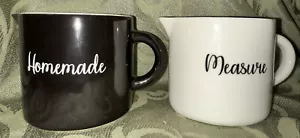 Misurini in ceramica fatti in casa e misura 10 oz PR fattoria moderni bianco e nero - Foto 1 di 4