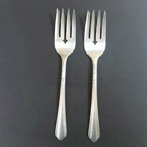 (2) Salad Forks Tudor Plate Oneida Community "JUNE NURSERY" 1932 Silverware - Picture 1 of 4