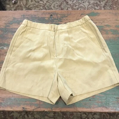 Pantalones cortos amarillos vintage de United Colors of Benetton para mujer talla 2 bolsillos plisados Foto 1 de 4