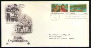 US. 2162-63. 22c. Federation & Fire Inc, Intl.Youth Year. ArtCraft FDC.1985 - Picture 1 of 1