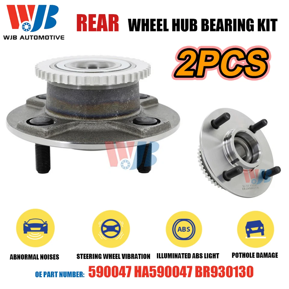 2PCS Rear Wheel Bearing Hub for Nissan Altima 1998-2001 590047 HA590047 BR930130 Foto 1 de 4