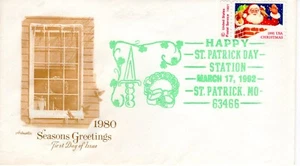 HAPPY ST PATRICK DAY,  ST PATRICK, MO 1992    FDC14888 - Picture 1 of 1