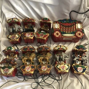 Vintage Mr. Christmas Holiday 8 Circus Animals Carousel 1874 Lights & Movement - Picture 1 of 8