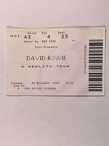 David Bowie Ticket A Reality Tour Original Wembley Stadium London November 2003 - Foto 1 di 12