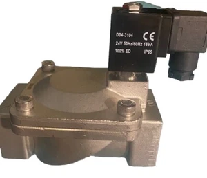 1-1/2" Electric Solenoid Valve N/C Stainless  24VAC 1.5"  2 Valves And One Coil - Picture 1 of 6