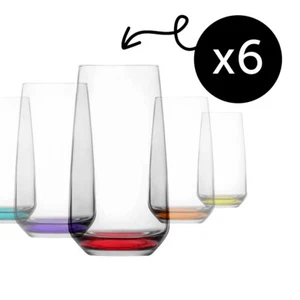 LAV Lal Transparent Rainbow Longdrinkgläser – 480 ml (16 1/4 oz), 6er Set - Imagen 1 de 9
